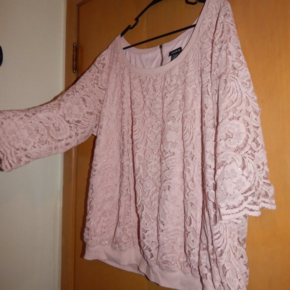 Torrid Blush Pink Lace Pullover Jacket - Picture 3 of 6